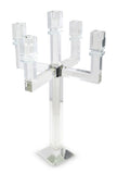 20" Clear Faceted Crystal Tabletop Candelabra Candle Holder