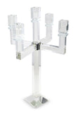 20" Clear Faceted Crystal Tabletop Candelabra Candle Holder