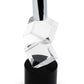 8" Silver Clear And Black Faceted Crystal Tabletop Taper Candlestick
