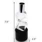 8" Silver Clear And Black Faceted Crystal Tabletop Taper Candlestick