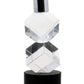 8" Silver Clear And Black Faceted Crystal Tabletop Taper Candlestick