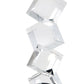 11" Silver Clear And Black Crystal Tabletop Taper Candlestick