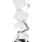 11" Silver Clear And Black Crystal Tabletop Taper Candlestick