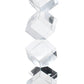 11" Silver Clear And Black Crystal Tabletop Taper Candlestick