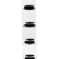 11" Silver Clear And Black Geo Crystal Tabletop Taper Candlestick
