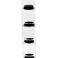 11" Silver Clear And Black Geo Crystal Tabletop Taper Candlestick