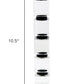11" Silver Clear And Black Geo Crystal Tabletop Taper Candlestick