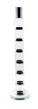 15" Silver Clear And Black Crystal Tabletop Taper Candlestick