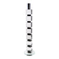 15" Silver Clear And Black Crystal Tabletop Taper Candlestick