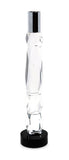 11" Silver Clear And Black Crystal Tabletop Taper Candlestick