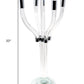 20" Clear And Silver Crystal Tabletop Contempo Candelabra Candle Holder