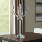 20" Clear And Silver Crystal Tabletop Contempo Candelabra Candle Holder