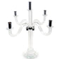 20" Clear And Silver Crystal Tabletop Candelabra Candle Holder