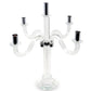 20" Clear And Silver Crystal Tabletop Candelabra Candle Holder