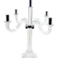 20" Clear And Silver Crystal Tabletop Candelabra Candle Holder