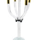 20" Clear Gold And Silver Crystal Tabletop Candelabra Candle Holder