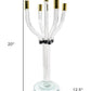 20" Clear Gold And Silver Crystal Tabletop Candelabra Candle Holder