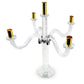 20" Clear Silver And Gold Crystal Tabletop Candelabra Candle Holder