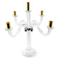 20" Clear Silver And Gold Crystal Tabletop Candelabra Candle Holder