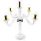 20" Clear Silver And Gold Crystal Tabletop Candelabra Candle Holder