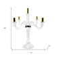 20" Clear Silver And Gold Crystal Tabletop Candelabra Candle Holder