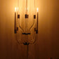 23" Clear And Silver Crystal Tabletop Candelabra Candle Holder