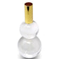 Set of Two Clear And Gold Geo Orbs Crystal Tabletop Taper Candlesticks