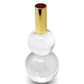 Set of Two Clear And Gold Geo Orbs Crystal Tabletop Taper Candlesticks