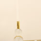 Set of Two Clear And Gold Geo Orbs Crystal Tabletop Taper Candlesticks