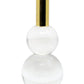 Set of Two Clear And Gold Geo Orbs Crystal Tabletop Taper Candlesticks
