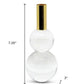 Set of Two Clear And Gold Geo Orbs Crystal Tabletop Taper Candlesticks