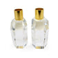 Set of Two Gold Abstract Crystal Tabletop Wedding Taper Candlesticks
