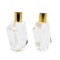 Set of Two Gold Abstract Crystal Tabletop Wedding Taper Candlesticks