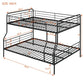 Black Full XL Over Queen Contemporary Metal Bunk Bed