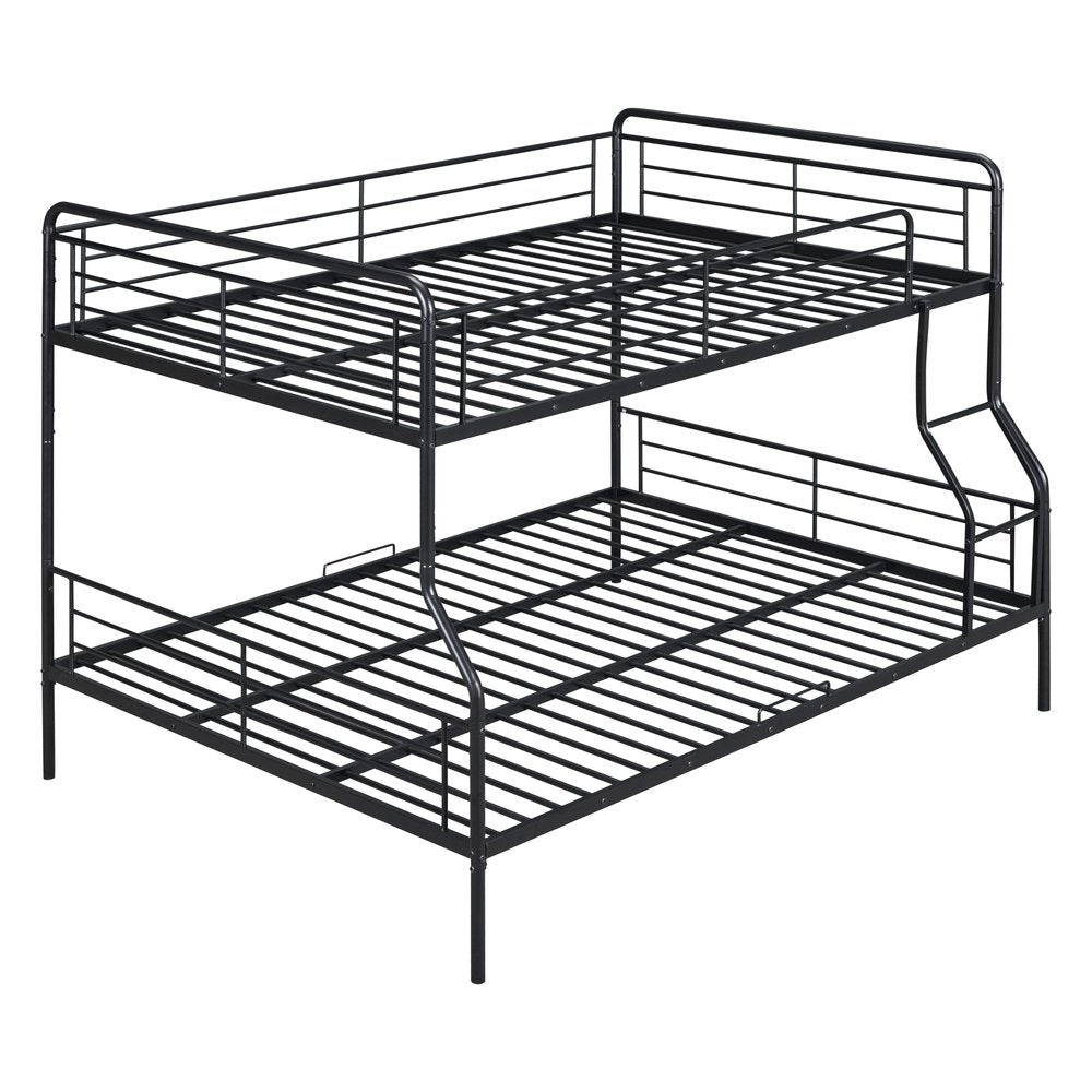 Black Full XL Over Queen Contemporary Metal Bunk Bed