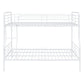 White Full XL Over Queen Contemporary Metal Bunk Bed