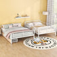 White Full Over Queen Contemporary Metal Bunk Bed With Drawers