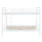 White Full Over Queen Contemporary Metal Bunk Bed With Drawers