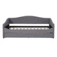 Gray Tufted Boucle Twin Day Bed With LED Lighting And Trundle And USB