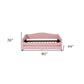 Pink Tufted Boucle Twin Day Bed With LED Lighting And Trundle And USB