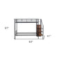 Black Twin Over Twin Metal Bunk Bed With Stairs And Storage