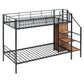 Black Twin Over Twin Metal Bunk Bed With Stairs And Storage