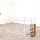 White Twin Over Twin Metal Bunk Bed With Stairs And Storage