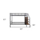 Black Full Over Full Metal Bunk Bed With Stairs And Storage