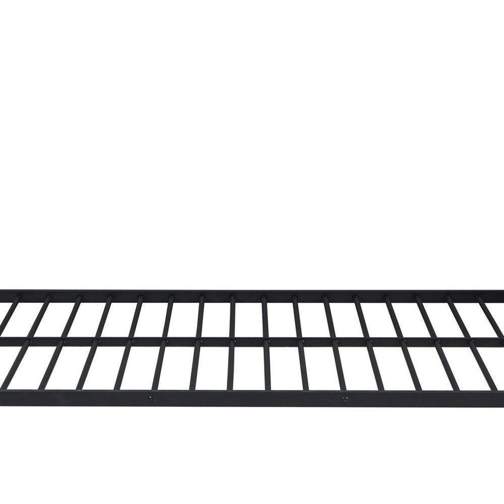 Black Full Over Full Metal Bunk Bed With Stairs And Storage