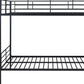 Black Full Over Full Metal Bunk Bed With Stairs And Storage