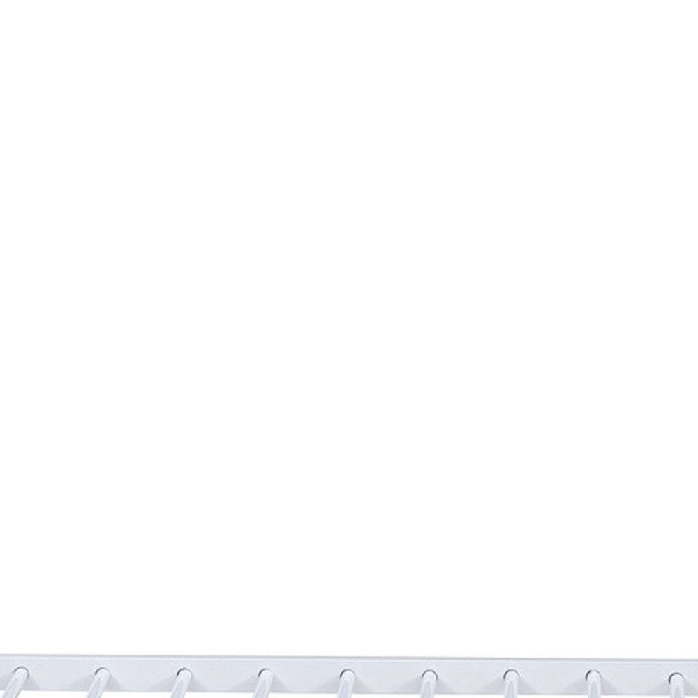 White Full Over Full Metal Bunk Bed With Stairs And Storage