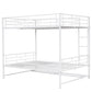 White Full Over Full Metal Bunk Bed With Storage