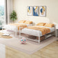 White Full Over Full Metal Bunk Bed With Storage