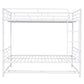White Full Over Full Metal Bunk Bed With Storage